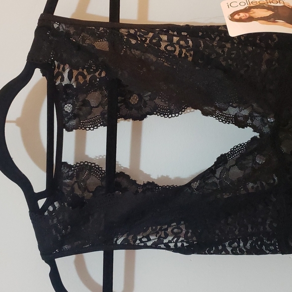 NWT Black Lace iCollection Teddy size M - Picture 4 of 6